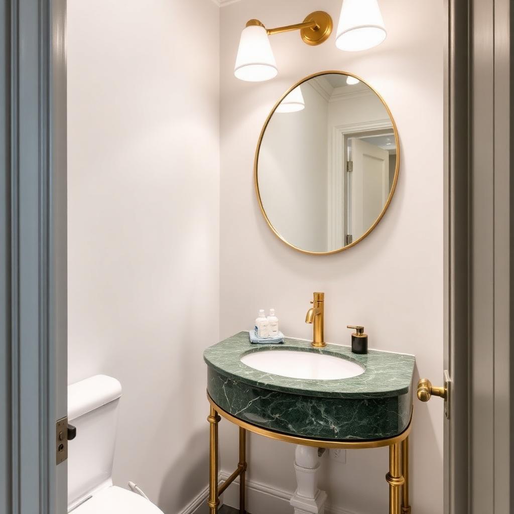 Lavabo com mármore verde